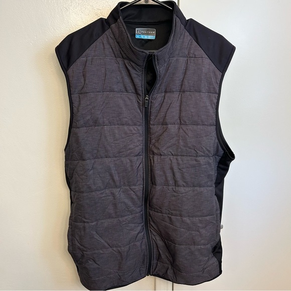 PGA Tour Men’s XL Black and Gray Golf Puff Vest Full-Length Zipper Lightweight - Picture 1 of 8